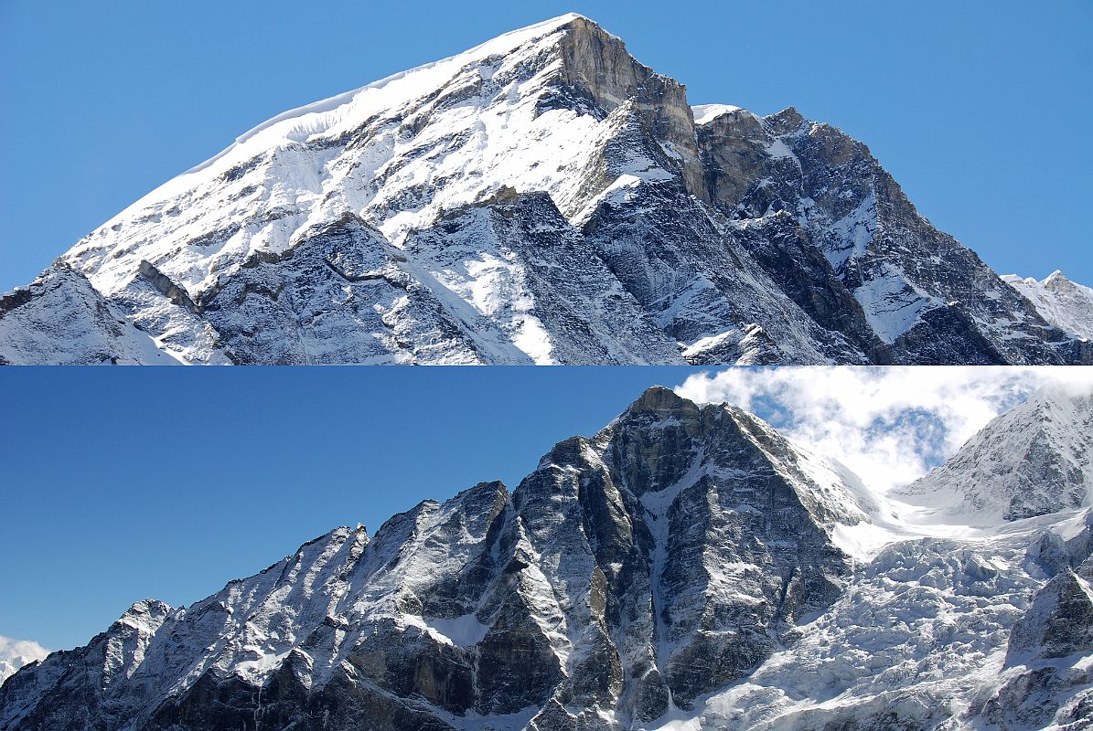 34 Two Views Of Tsha Tung On Trek To Shishapangma Advanced Base Camp As you continue to walk towards Shishapangma Advanced base Camp, the long ridge leading to the Tsha Tung (5995m) summit comes more and more into view.